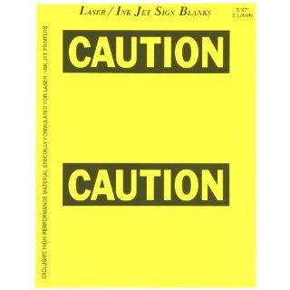 Brady 12910 5" Height, 7" Width, B 744 Laser Printable Polyester, Black And Yellow On White Color Sign And Label Blanks (Pack Of 25): Industrial Warning Signs: Industrial & Scientific