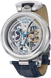 Stuhrling Original Men's 127A.3315C2 "Special Reserve Emperor's Grandeur" Stainless Steel and Blue Leather Strap Automatic Skeleton Watch Stuhrling Original Watches