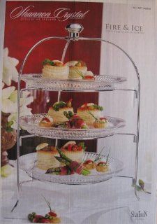 Shannon Crystal of Ireland Dublin 3 Tier Crystal Serving Rack: Tiered Serving Platters: Kitchen & Dining