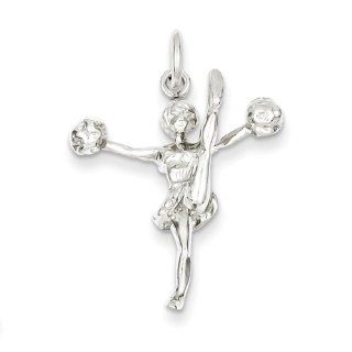 Sterling Silver Cheerleader Charm: Jewelry