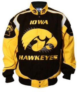 NCAA Iowa Hawkeyes On Campus Twill Jacket (Black/Old Gold, Large) : Sports Fan Outerwear Jackets : Sports & Outdoors