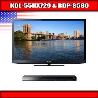 Sony KDL 55HX729   55" BRAVIA 3D LED backlit LCD TV + Sony BDP S580   3D Blu ray disc player: Electronics