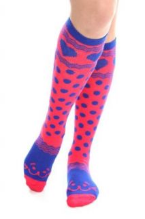Pink And Blue Heart Dot Knee High Socks at  Womens Clothing store