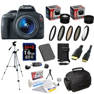 Canon EOS Rebel SL1 DSLR Camera with EF S 18 55mm f/3.5 5.6 IS STM Lens & 16 GB Deluxe Accessory Bundle Including Opteka Wide and Telephoto Lens Set, 58mm High Definition 5 Piece Filter Kit and More : Digital Slr Camera Bundles : Camera & Photo