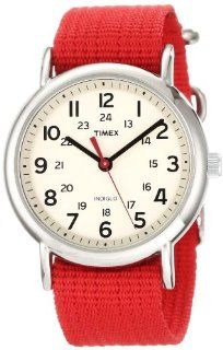 Timex Unisex T2N751 "Weekender" Watch with Red Nylon Strap: Timex: Watches