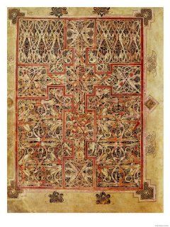 Carpet Page, Cross Filled with Bird Interlace, circa 730 Giclee Print Art (9 x 12 in) : Everything Else