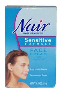 Sensitive Formula Face Cream with Green Tea Hair Remover by Nair for Women   0.69 oz Face Cream : Beauty Products : Beauty
