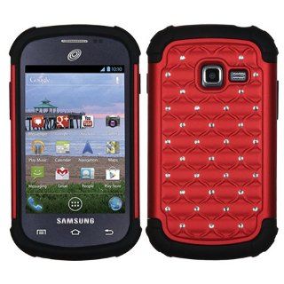 SYD   Red Samsung Galaxy Centura Hybrid Bling Diamond Rhinestone Case + Stylus SGH S738 S730G Straight Talk: Cell Phones & Accessories