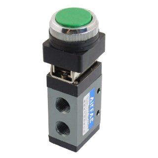 Amico MSV 98322PP 1/4" PT 3/2 Way Momentary Green Flat Button Air Mechanical Valve: Home Improvement
