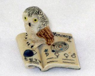 OWL on Folded Open Green BOOK Figurine MINIATURE New Porcelain KLIMA K419 30   Collectible Figurines