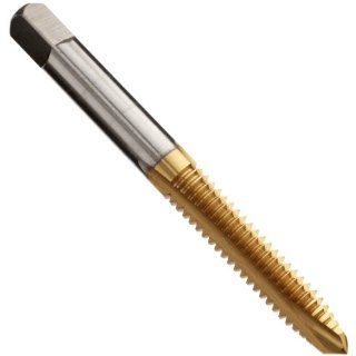 Union Butterfield TN1585(UNC) High Speed Steel Spiral Point Tap, TiN Coated, Round With Square End, Plug Chamfer, H5 Tolerance, 2 Flute, 1/4" 20 Thread Size: Industrial & Scientific