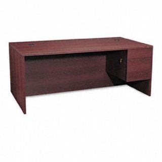 10500 Series Large "L" or "U" Right 3/4 Height Ped Desk, 72w x 36d, Mahogany   Office Desks