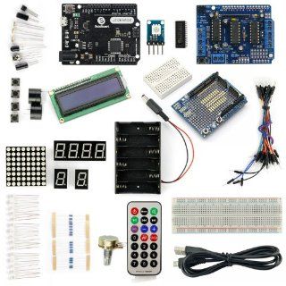 SainSmart Leonardo R3 Starter Kit for Arduino (1602CLD + Prototype Mini Breadboard + L293D Motor Drive Shield included) With Tutorial Instruction Manual on Basic Arduino Projects: Toys & Games