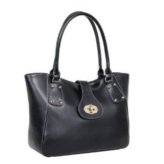 Fineplus Women's New Fashion High class Buckle Leather Hobo Handbag Black: Clothing