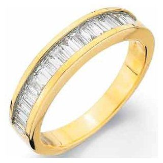 14Kt Yellow Gold Ladies Channel Baguette Cut Diamond Wedding Ring: Jewelry