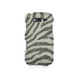 Silver Zebra Stripe Bling Gem Jeweled Crystal Cover Case for Samsung Galaxy S Blaze 4G SGH T769: Cell Phones & Accessories