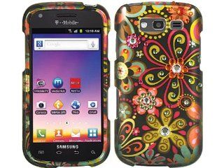 Pink Green Orange Flowers Bling Rhinestone Diamond Crystal Faceplate Hard Skin Case Cover for Samsung Galaxy Blaze 4G SGH T769 w/ Free Pouch: Cell Phones & Accessories