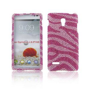 Lg P769 (Optimus L9) Full Diamond Hot Pink Zebra Protective Case: Cell Phones & Accessories