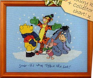 Counted Cross Stitch Kit "Winnie the Pooh Snowing Christmas"