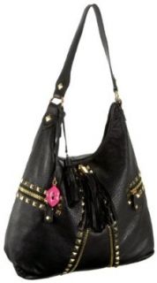 Betsey Johnson Croc & Roll Large Hobo,Black,one size: Shoes