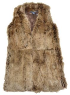 Ralph Lauren Women Fashion Fur VEST Sleeveless Coat (S, Light brown) Fur Outerwear Vests