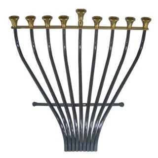 Hanukkah Menorah for Jewish Holiday. Gold and Silver Plated. Merging Poles Design. Hand Made in Israel By Darshi Design. Size 10.5" X 7". Great Holiday Gifts for Temple, Housewarming and Chanukah.. : Hanukkah Candles : Everything Else
