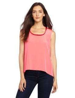 ELIE TAHARI Women's Chase Silk Cdc Sleeveless Top, Peach Sorbet, X Small at  Womens Clothing store
