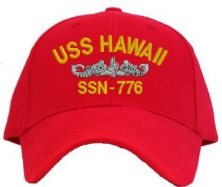 USS Hawaii SSN 776 Embroidered Baseball Cap   Red: Everything Else