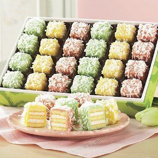 The Swiss Colony Pastel Coconut Petits Fours : Cakes : Grocery & Gourmet Food