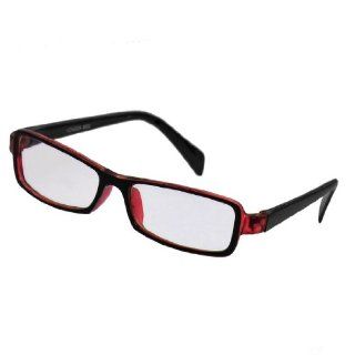 Red Black Plastic Full Rim Rectangle Lens Plain Eyeglasses Plano Glasses for Children : Reading Glasses : Beauty
