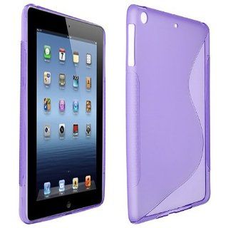 Purple S Shape TPU Rubber Soft Skin Case Cover for Apple iPad Mini Computers & Accessories