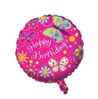Creative Converting Butterfly Sparkle Two Sided Mylar Foil Round Balloon: Toys & Games