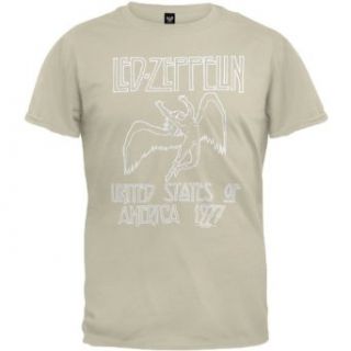 Led Zeppelin   Mens 1977 Beige T shirt X large Off white: Clothing