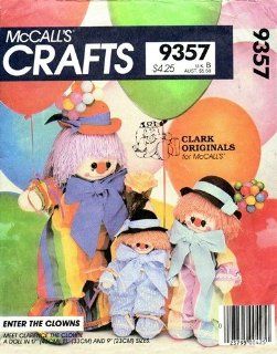 McCalls 9357 or 762 Clarence the Clown Dolls Craft Pattern, Clark Originals: Everything Else