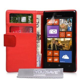 Nokia Lumia 925 Case Red PU Leather Wallet Cover: Cell Phones & Accessories