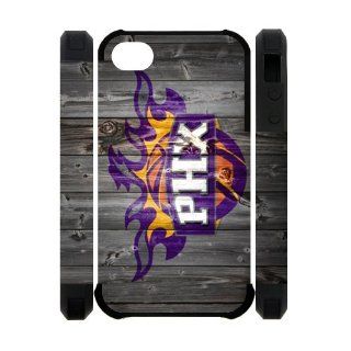 Wood Pattern NBA Phoenix Suns Logo Apple iPhone 4/4S Dual Protective Cases Covers: Cell Phones & Accessories