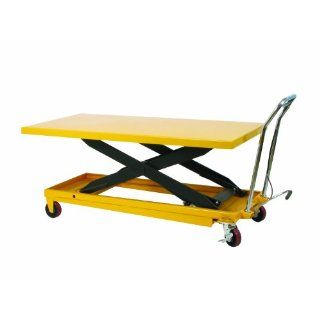 Wesco 273261 Long Scissors Lift Table with Handle, Polyurethane Wheels, 1100 lbs Load Capacity, 38" Height, 63" Length x 32" Width