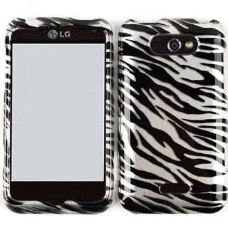  ACCESSORY HARD SNAP ON CASE COVER FOR LG MOTION 4G MS 770 GLOSS SILVER BLACK ZEBRA: Cell Phones & Accessories