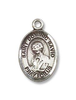 Small Childrens Jewelry, Girls or Boys Sterling Silver St. Dominic Savio Pendant with 16" Sterling Silver 16" Lite Curb Chain. Catholic Saint Dominic Savio Patron Saint of Choir Boys, Falsely Accused People, Juvenile Delinquents: Bracelets: Jewel