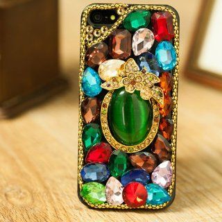 Bling Crystal Diamond iPhone Case For iPhone 4/4s Green Gemstone: Cell Phones & Accessories