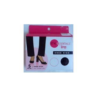 STYLESSENTIALS by L'eggs Knee High, One Size, Off Black, Sheer Toe, 5 Pair Package : Exercise Equipment : Sports & Outdoors