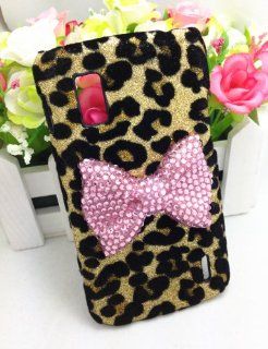 Pink Bling Shiny 3D Pink Bow Leopard Special Party Case Cover For LG Google Nexus 4 E960 Cell Phones & Accessories