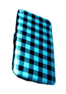 Flat Wallet Checker Print with Zipper Pocket, Id Photo Slots and Choice of Colors (Navy Blue2) at  Womens Clothing store