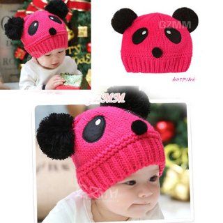 NiSHa   NEW Hotpink Color Panda Shaped Lovely Boy Girl Hat, Winter Baby Hat, Knitted Caps Children Warm Hat, Kid Hat Infant Hat Animal Hat: Everything Else