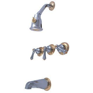 Price Pfister 801 8CMB Chrome/Brass 3 Handle Tub & Shower Faucet   Three Handle Tub And Shower Faucets  