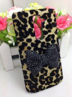 Bling Shiny 3D Pink Bow Leopard Special Party Case Cover For LG Optimus G2 D800 D801 D802 D803 VS980 F320 (Black Bow): Cell Phones & Accessories
