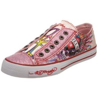 Ed Hardy Women's Glitter Lowrise Sneaker,Pink 10SLR803W,7 M US: Shoes
