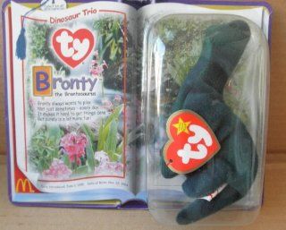 McDonalds TY Beanie Babies Bronty the Brontosaurus Stuffed Animal Plush Toy   7 inches long Toys & Games