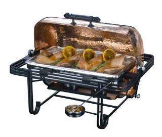 American Metalcraft MESA72C Rectangular Mesa Stainless Steel Roll Top Chafer with Hammered Copper Cover, 8 Quart: Kitchen & Dining