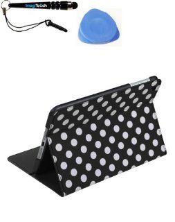 IMAGITOUCH(TM) 3 Item Combo APPLE iPad Mini White Polka Dots Black Frosted MyJacket (with Tray and Card Slot) (784) (Stylus pen, Pry Tool, Phone Cover): Cell Phones & Accessories